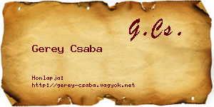 Gerey Csaba névjegykártya